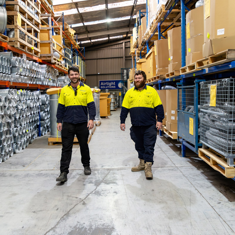Airtight Team in warehouse