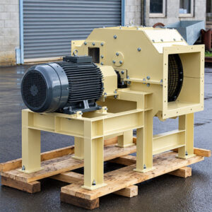 Industrial hammer mills for grinding and reducing suitable waste materials for easier handling