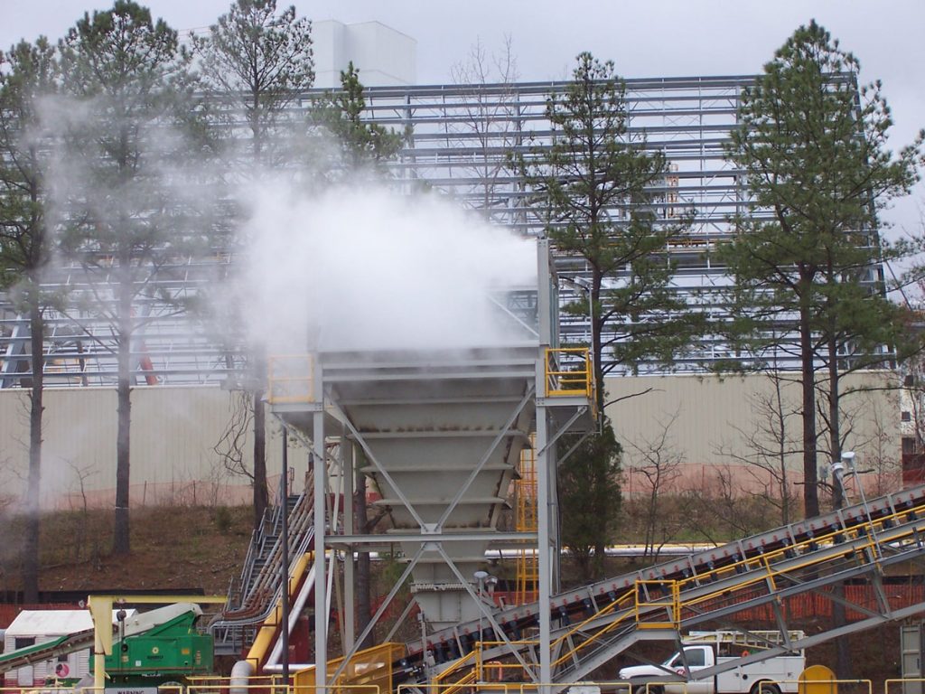 dry fogging system at material handling points