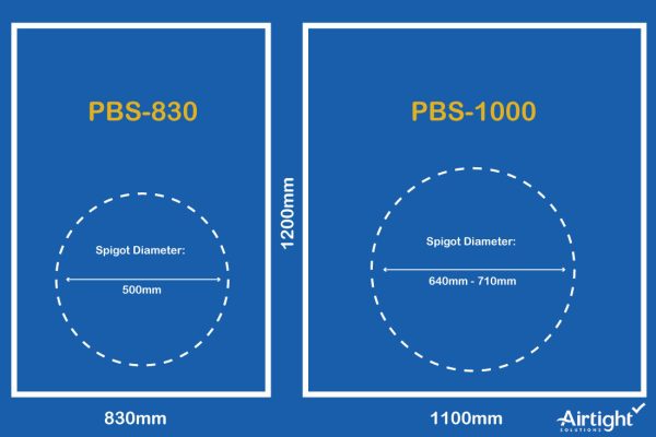 Airtight PBS Duct Collector Bags Dimensions