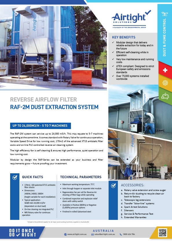 RAF-2M Reverse Airflow Dust Collector Flyer Download