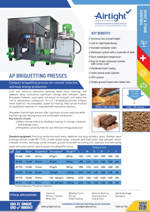 AP Briquetting Presses Flyer